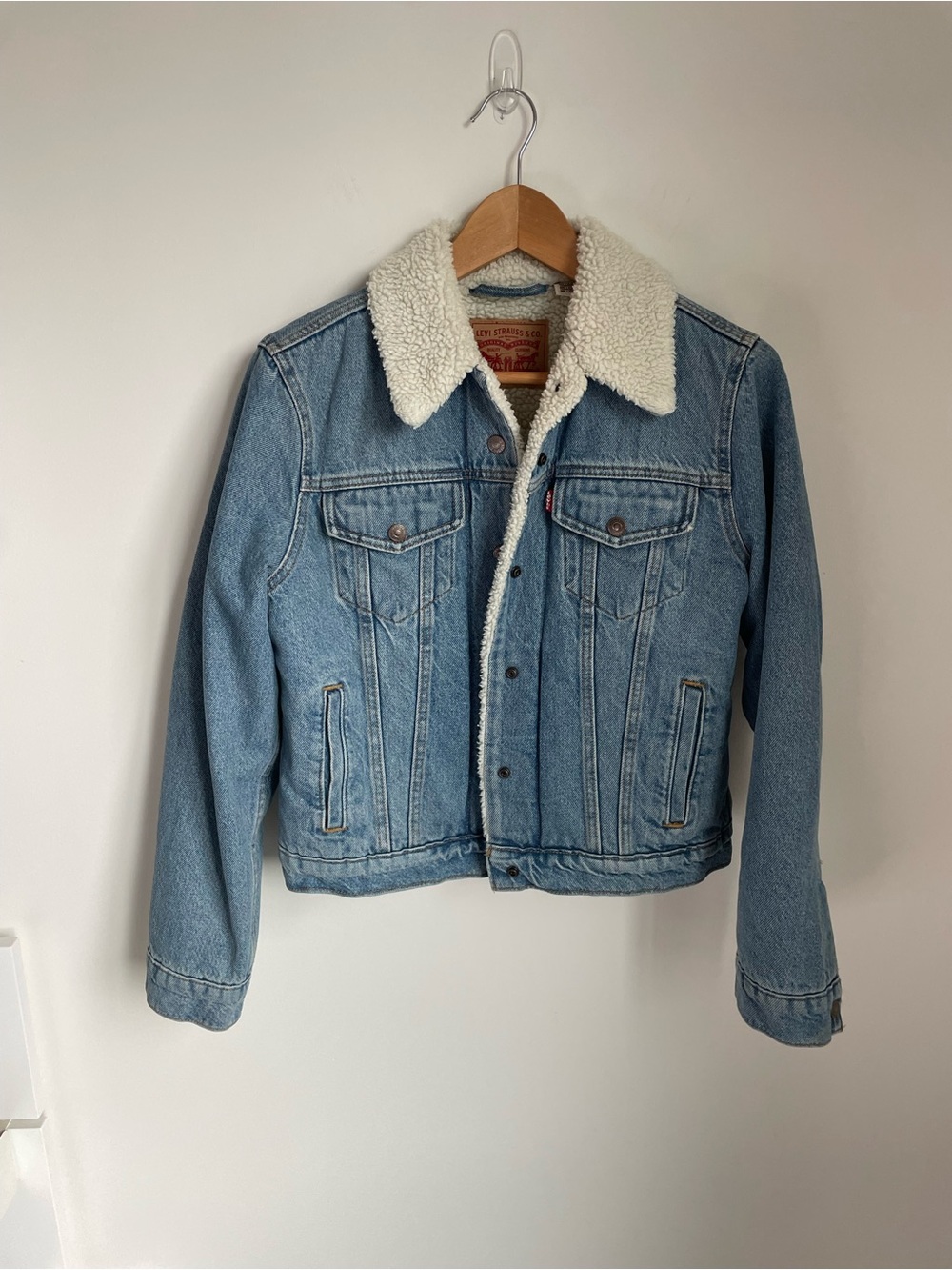 Levi's Denim Trucker Jacket with Cream Sherpa Lining